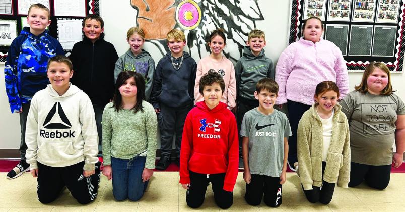 Maysville Elementary students in Mrs. Anderson’s third grade class who earned 100% of their accelerated reader points for the third nine weeks are (back row, from left) Jackson Allison, Case Baker, Adalynn Collins, Hudson Davis, Jasmine House, Brennan McKinley, and Harley Moore. Front row, left to right are Eli Morse, Kateri Prather, Karter Roberts, Jacob Steakley, Jaelyn Travis, and Emsley Williams. Photo courtesy of Heather Ivey.