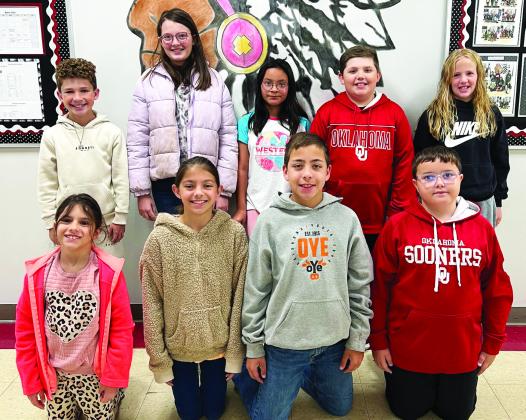 Maysville Elementary students in Mrs. Dean‘s fourth grade class who earned 100% of their accelerated reader points for the third nine weeks are (back row, from left) Bentley Armstrong, Emilee Brandenburg, Lidia Cayton, Talan Dean, and Macie Klein. Front row, left to right are Sieanna LaDue, Hadlee McGowen, Lucas McGowen, and Liam Williams. Photo courtesy of Heather Ivey.